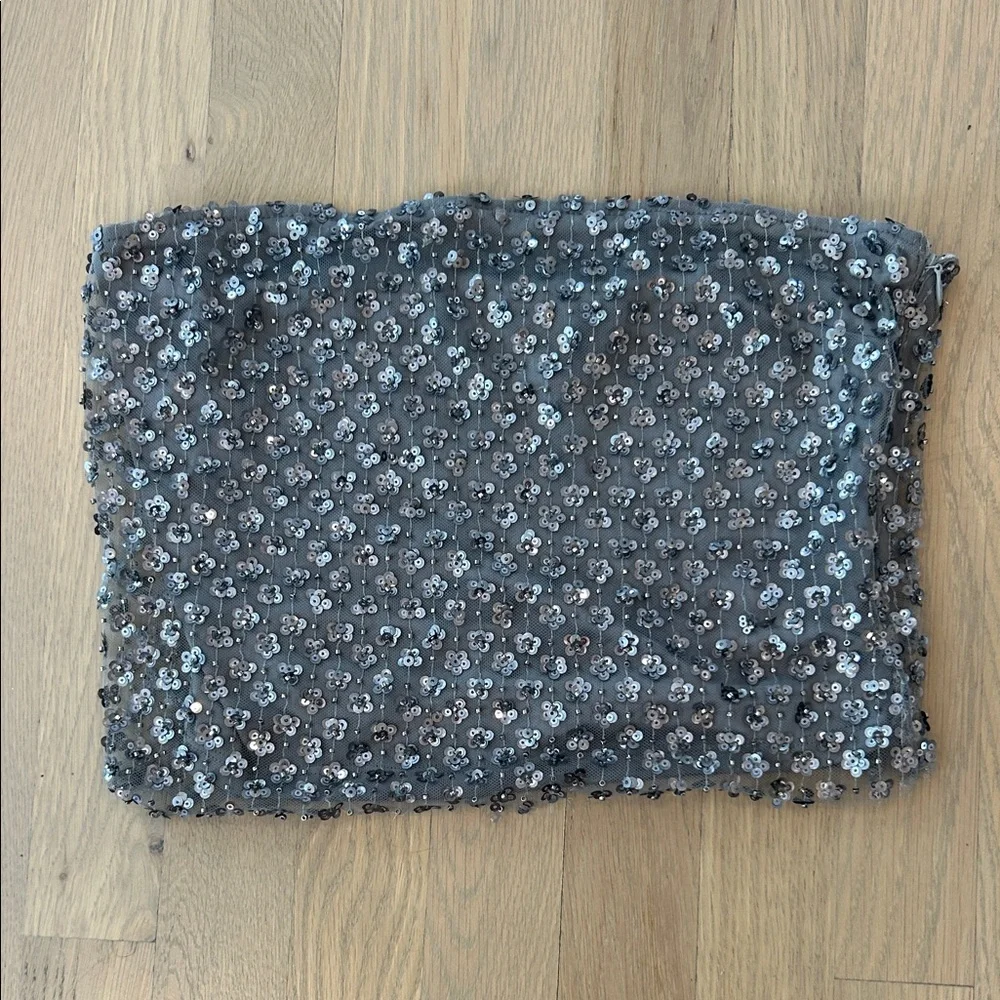Urban Outfitters Gray Sequin tube top - Picture 1 of 3